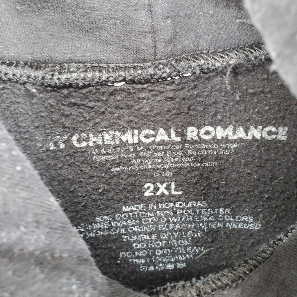 My Chemical Romance Hoodie Sweatshirt Mens 2XL Fleece Band Skeleton Black Parade - Picture 6 of 9